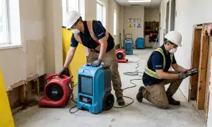 Structural drying equipment removing hidden moisture from a Corpus Christi, TX home after water damage